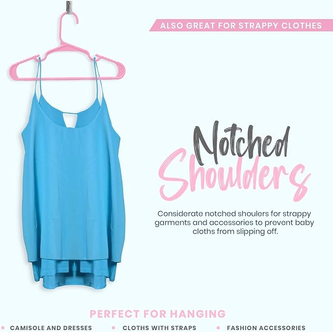 Utopia Home Kids Hangers 40 Pack – 11.5 Inch Baby Closet Hangers Baby Pink | Plastic baby hangers | Fits children's & infant clothes | Gentle on delicate garments - Image 6