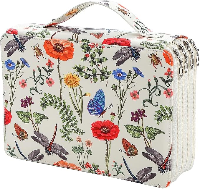 200 Slots Colored Pencil Case Organizer 4-Layer Zipper Bag | Portable Art Supply Organizer, Twill Oxford fabric Large Capacity Colored Pencil Case with Handle for 200 Watercolor Pencils by Lbxgap