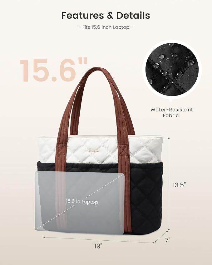 LOVEVOOK Puffer Tote Bag for Women, Puffy Work Handbag with Cup Holder, Travel Carry On Bag with Zipper for Teacher Nurse Gym - Image 9