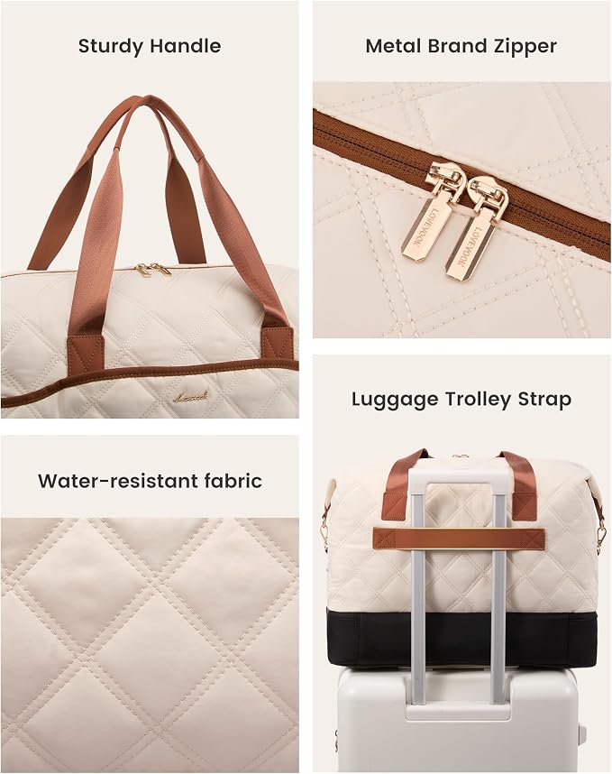 LOVEVOOK Weekender Bags for Women with Shoe Compartment, Lightweight Travel Duffle Bag, Hospital Overnight Bags, Personal Item Carry On Bag for Gym (Sage - Green, 35L - Medium) - Image 5