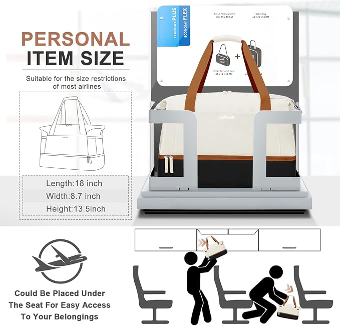 Gym Bag for Women, Personal Item Travel Bag with Shoes Compartment for Trip | Weekender Overnight Duffel Bag with Wet Pocket, Hospital Bag for Women Labor Delivery, Carry On Bag for Travel, Gym, Weekend - Image 2