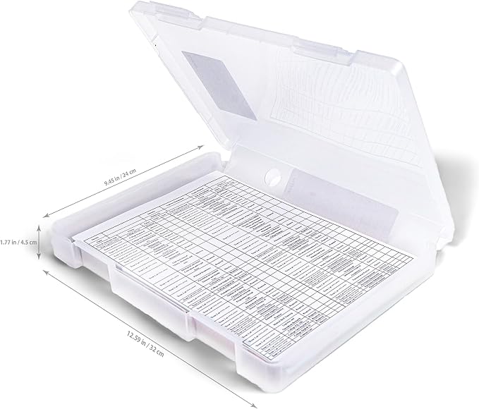 4 Packs A4 Paper Storage Boxes, 8.5 x 11 Plastic Portable Project Case for US Letter Size, Multi-Purpose Thick Scrapbook Storage Box for Office - Image 2