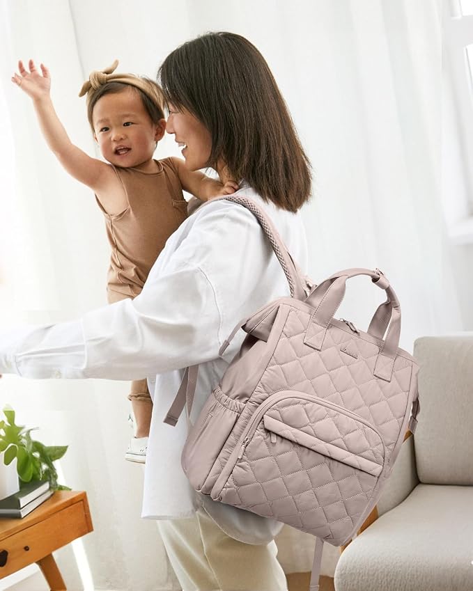 LOVEVOOK Small Diaper Bag Backpack, Mini Baby Bag for Girl Boy with Changing Pad, Diaper Backpack for Mom Dad with Stroller Buckles - Image 2