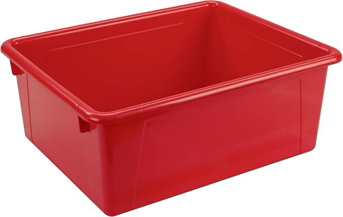 Storex Letter Size Deep Storage Tray – Organizer Bin for Classroom, Office and Home, Red, 5-Pack (62525U05C) - Image 4