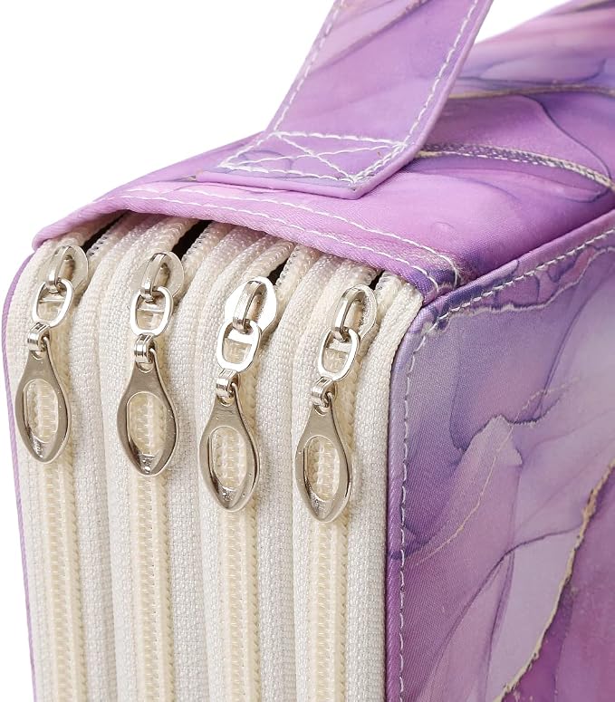 200 Slots Colored Pencil Case Organizer | 4-Layer Zipper Portable Art Supply Organizer,Oxford fabric Large Capacity Pencil Case with Handle for 200 Watercolor Pencils - Image 5