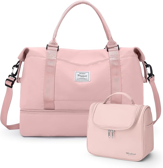 Travel Duffle Bag with Shoe Compartment,Weekender Bags for Women | Carry on Overnight Bag with Toiletry Bag,Gym Duffel Bag with Wet Pocket by SYCNB