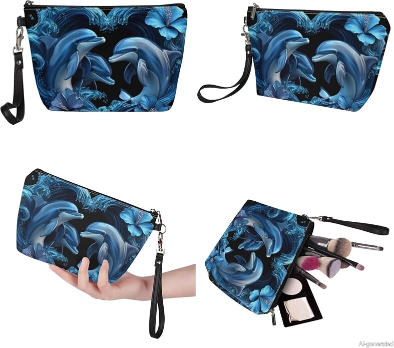 GIFTPUZZ Women Top Handle Bags Handbags with Zipper Leather Wallet Cash Card Phone Holder and Makeup Bag Set 3pcs - Image 6