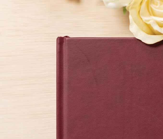 Personalized Guest Book - 11.5" x 8.5" Premium Custom Guest Signing Book with Bookmark and Blank Pages for Wedding Reception Table Decoration Engagement Birthday Party Event, Wine - Image 3