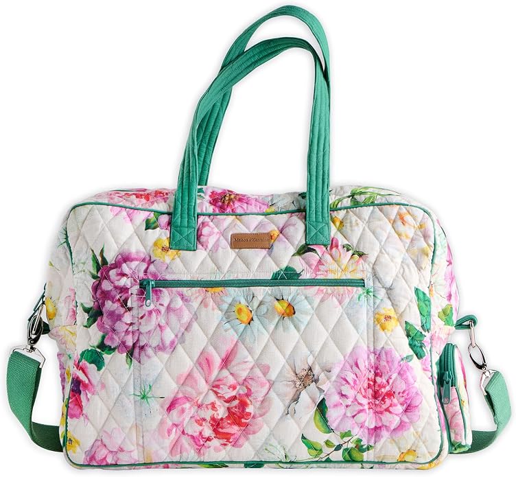 Maison d' Hermine Weekender Bags for Women Cotton Quilted Duffel Overnight Luggage Weekend Bag for Men Gym Gifts Travel | Overnight Luggage Weekend Bag for Men Gym Sports Gifts Duffle bag Business Travellers Trip Spring Summer by MaisondHermine
