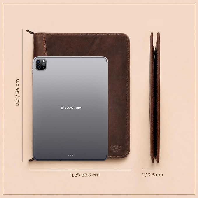 Portfolio - Padfolio - Binder, Genuine Leather Professional Organizer, Document and Writing Pad Holder Holder, Resume Folder, Gifts for Men & Women, for Business, School, Office Conference - Image 5