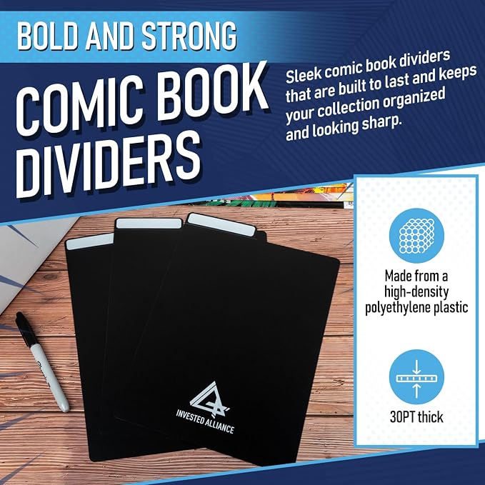 Bundle Set Premium Short Comic Book Storage Box Organizer with Lid | Thick Cardboard Comic Storage Box For Collectibles Fits 150-175 Current/Silver Age, Heavy Duty & Stackable. - Image 4
