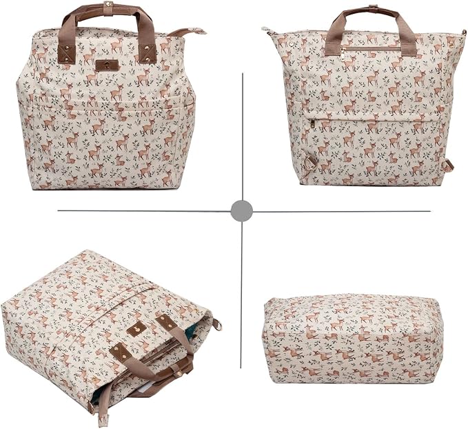 Diaper Tote Bag Totepack Backpack Crossbody Bag 3 in 1 for Women Laptop Backpack Multifunctional with Insulated Pockets - Image 7