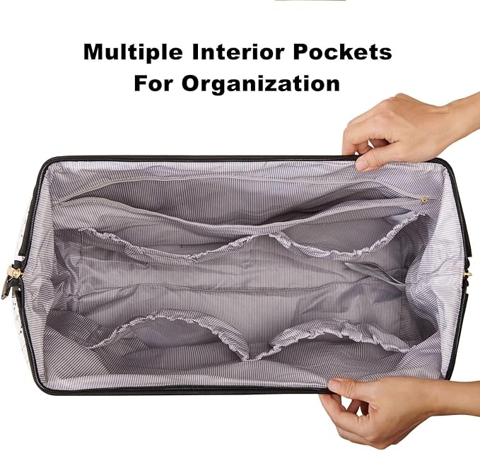 SUNVENO Mommy Bag, Large Hospital Bag with Changing Pad, Organizer Pouches & Luggage Sleeve for Travel & Diaper Essentials - Image 7