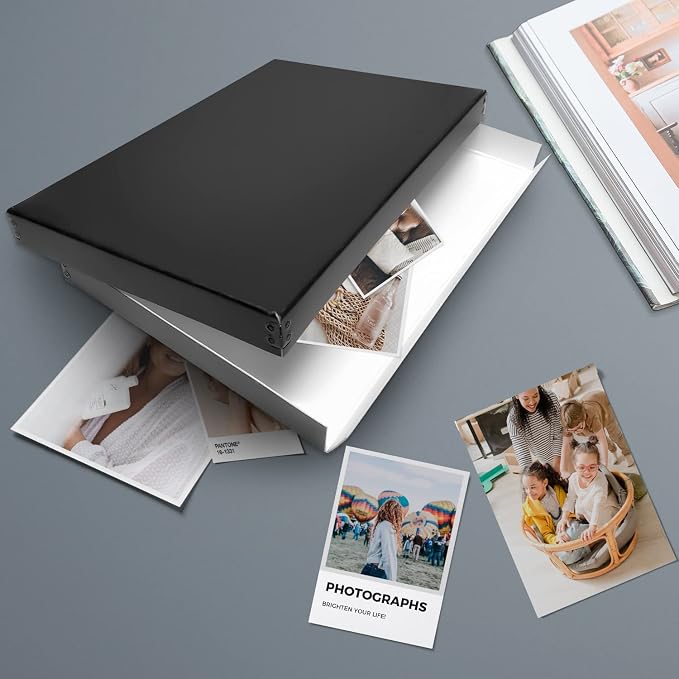 Lineco Drop Front Archival Storage Box, 11.75x17.75x1.5 in, Black, 2 Pack | Acid-Free with Metal Edge, Preserves Picture Longevity, Organize Photos, Newspapers, Prints, Documents, Crafts, DIY - Image 8