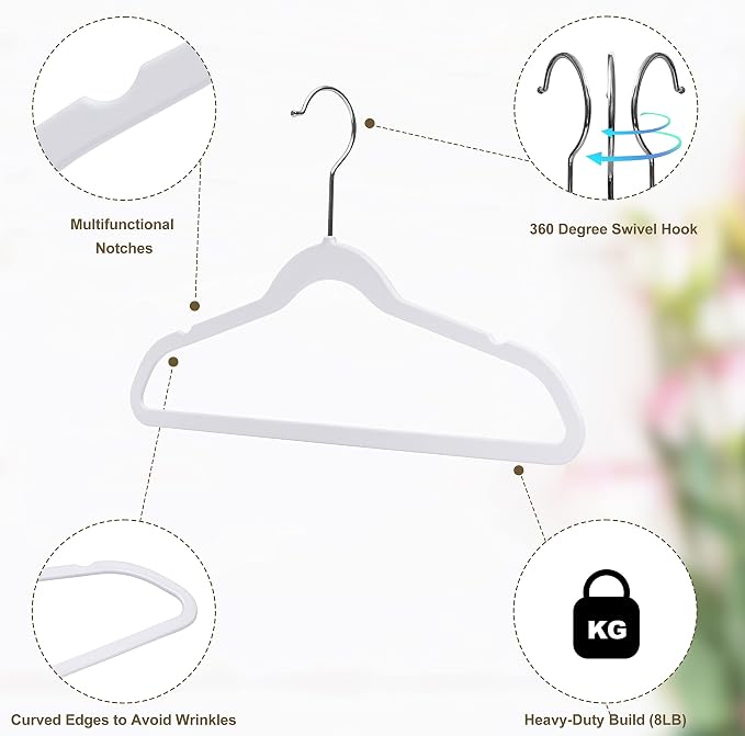 Quality 13.78-Inch Slim Plastic Hangers – 30 Pack – Cream White – Non-Velvet, Non-Flocked, Thin Space-Saving Design with Swivel Hook – for Kids & Petite Women - Image 4