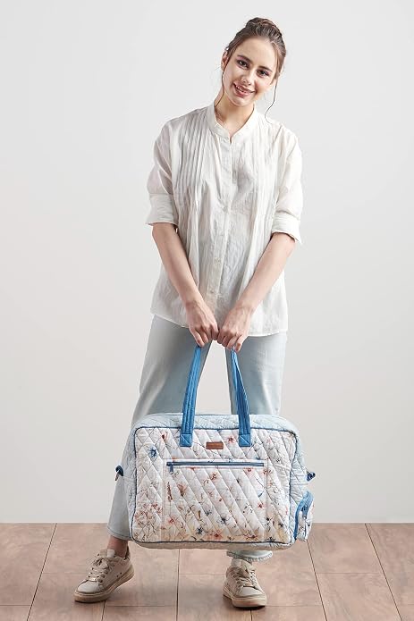 Maison d' Hermine Weekender Bags for Women Cotton Quilted Duffel Overnight Luggage Weekend Bag for Men Gym Gifts Travel | Overnight Luggage Weekend Bag for Men Gym Sports Gifts Duffle bag Business Travellers Trip Spring Summer - Image 9
