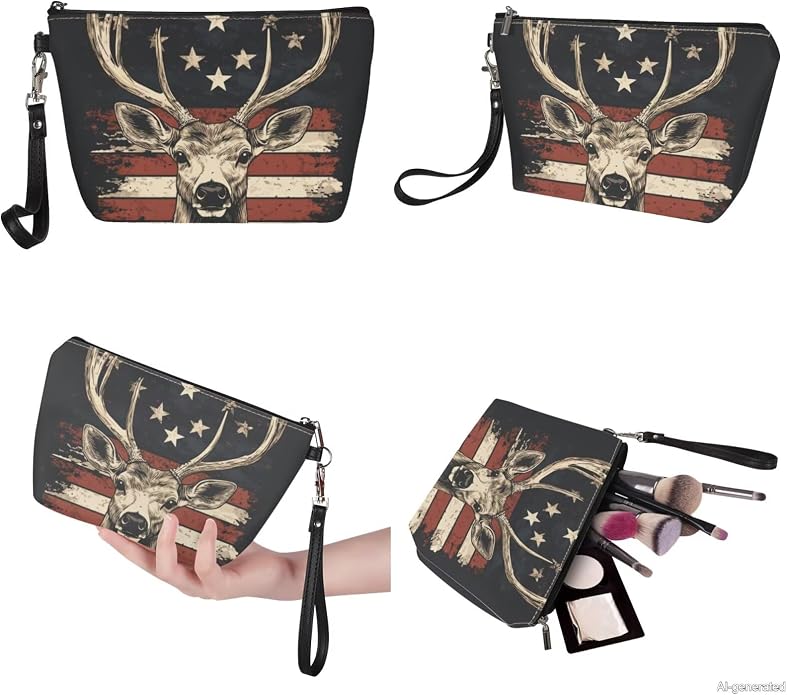 GIFTPUZZ Women Top Handle Bags Handbags with Zipper Leather Wallet Cash Card Phone Holder and Makeup Bag Set 3pcs - Image 6