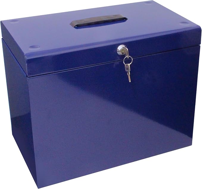 Cathedral Products A4 Steel File Box with Starter Pack of 5 Suspension Files - Blue by Unknown
