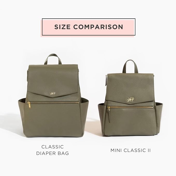 Freshly Picked Mini Diaper Bag II Backpack – Premium Vegan Leather Small Baby Bag without Changing Pad, Compact, Lightweight & Stylish for Moms On-the-Go, Sage - Image 6