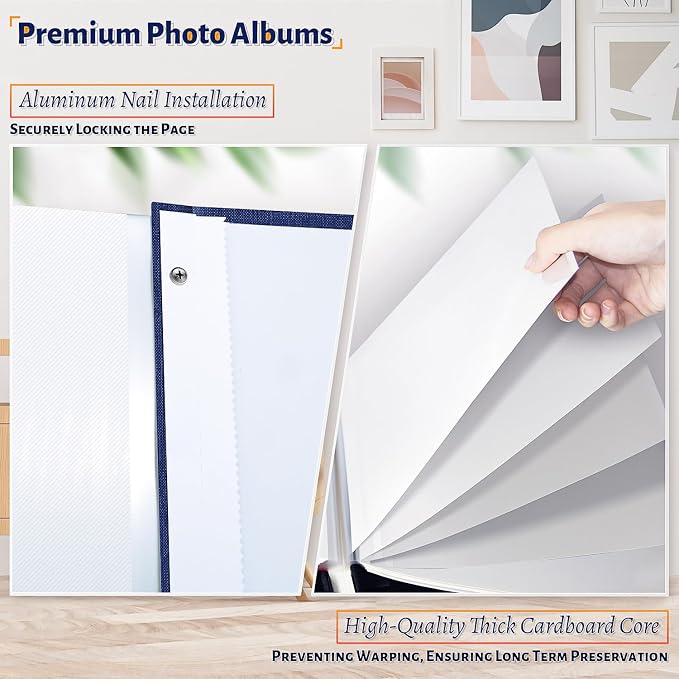 Artfeel Photo Album Self Adhesive Scrapbook,120 Pages Large Photo Book for 4x6,5x7,8x10 Pictures,DIY Album for Baby Wedding Family Travel Birthday,with Metallic Pen and Scraper - Image 4
