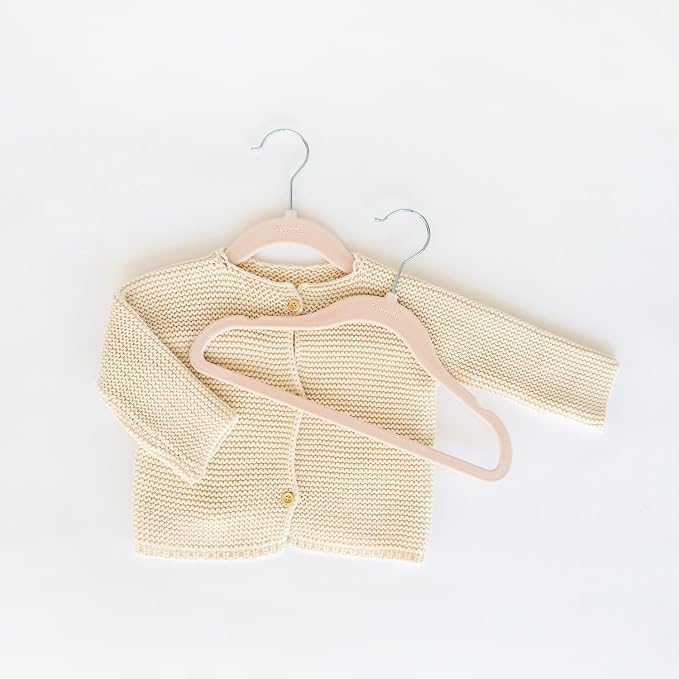 3 Sprouts Velvet Baby Hangers, Non Slip Slim, Hazelnut, 30 Pack | Non-slip velvet, Notched shoulders, 360-degree swivel hook, 11.75 x 8 in, Infant and toddler clothes, Soft colors for nursery - Image 7