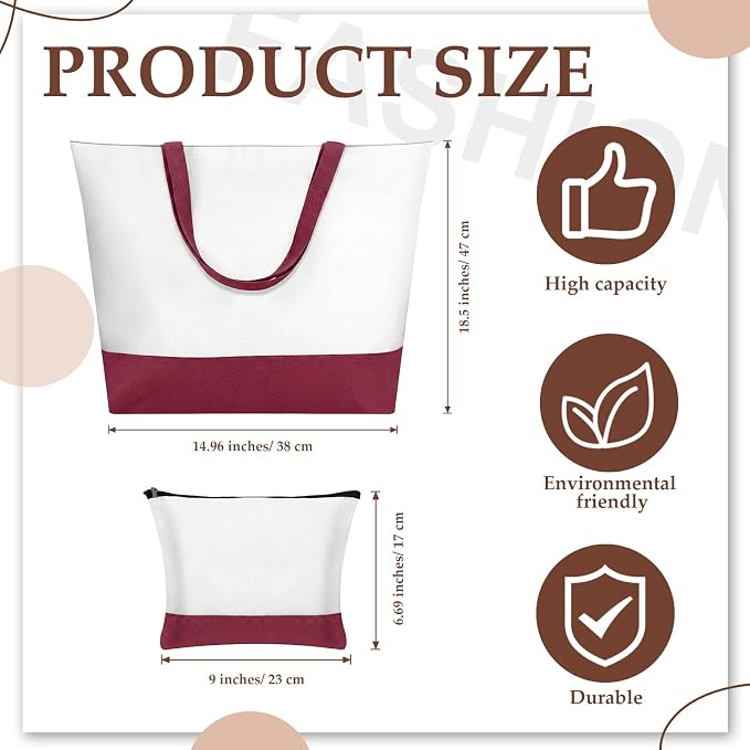 Sanwuta Large Blank Canvas Tote Bags and Makeup Bags Blank Reusable Grocery Luggage Canvas Tote with Handles(Muted Hues Set,40 Pcs) - Image 4