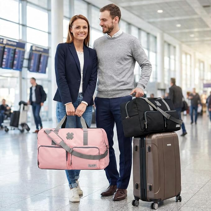 Lucky Brand Large Duffle Bag for Travel, Foldable Weekender Duffel bag | Travel Overnight Duffel bag, Adjustable Shoulder Strap, Front Zip Pockets, Spacious Capacity, Unisex Lightweight Travel Bag - Image 4