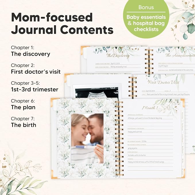 KeaBabies Inspire: Pregnancy Journal Memory Book and First 5 Years Baby Memory Book Journal - 90 Pages Hardcover Pregnancy Book - 90 Pages Hardcover First Year Keepsake Milestone Baby Book - Image 3