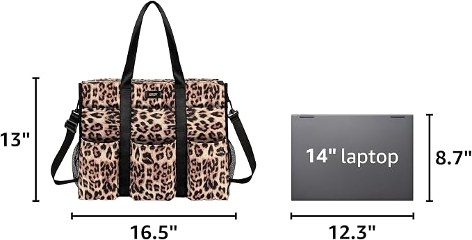 IBFUN Utility Tote Bag with 24 Pockets, Large Teacher Travel Tote for Women | Large Work Tote Bag 2pcs with Zipper for Travel Daily School Teacher Nurse, Large Lightweight Laptop Shoulder Bag Handbag - Image 3