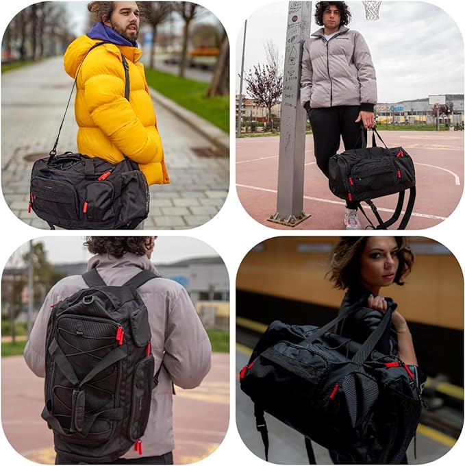 BAGSMART Gym Bag for Men, Athletic Sports Backpack Travel Hiking Duffel | 3-In-1 Gym Bag for Travel Clothes & Padded 13.3" Laptop, with Waterproof Wet Pocket & Shoe Compartment for Travel Camping - Image 3