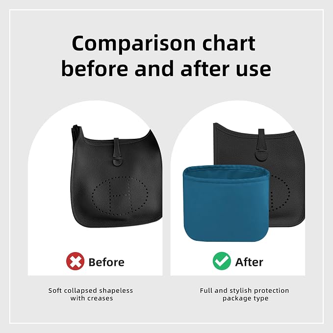 DGAZ Silk Purse Organizer Insert for Evelyne Bag(Blue Jean,TGM) | Soft and Lightweight,Perfect Fit,Multi-pocket Storage,Bag Protector,Luxury Bag Care,Handmade,for Smooth Bag Organizer - Image 4