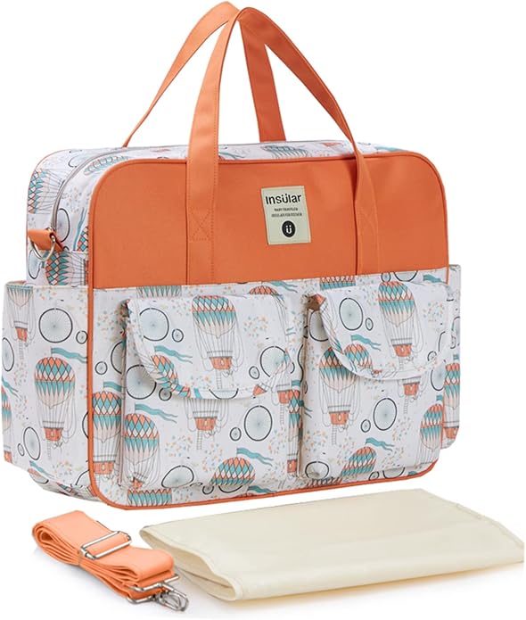 Kamay's Mummy Shoulder Bag Diaper Bag Chic Nappy Changing Bag Tote/Messenger Style Large with Changing Mat, Adjustable Straps by Kamay%27s