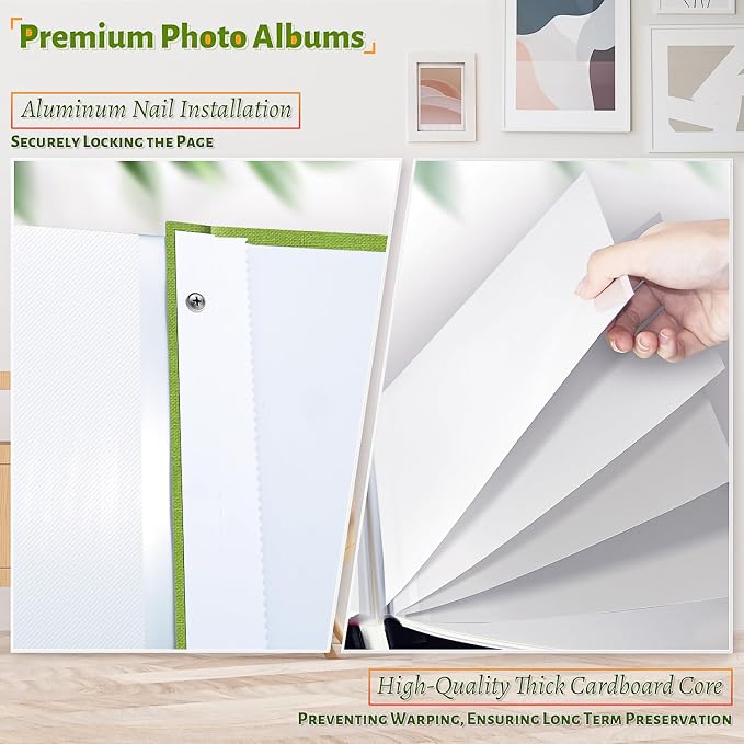 Artfeel Photo Album Self Adhesive Scrapbook,60 Pages Large Photo Book for 4x6,5x7,8x10 Pictures,DIY Album for Baby Wedding Family Travel Birthday,with Metallic Pen and Scraper - Image 4
