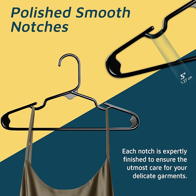 Lifemaster Plastic Kids Clothes Hanger – Children Clothes Hanger with Shoulder Notch, 11.6 Inch Space-Saving Closet Organizer for Baby, Toddler, and Kids Clothing, Hold Up to 5 lbs, Pack of 30, Black - Image 4