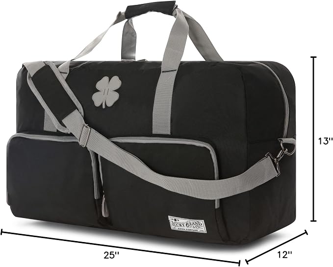 Lucky Brand Large Duffle Bag for Travel, Foldable Weekender Duffel bag | Travel Overnight Duffel bag, Adjustable Shoulder Strap, Front Zip Pockets, Spacious Capacity, Unisex Lightweight Travel Bag - Image 8