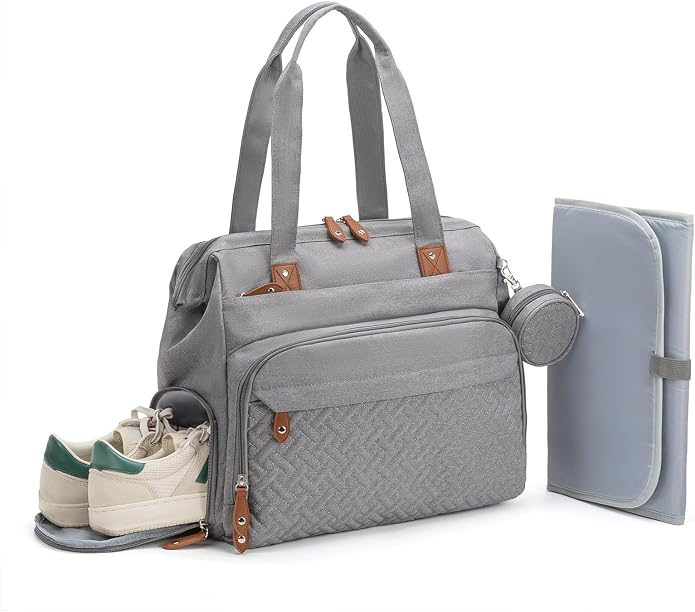 Diaper Bag with Changing Pad - Large Capacity Travel Diaper Bag Tote/Backpack for Mom and Dad by Unknown