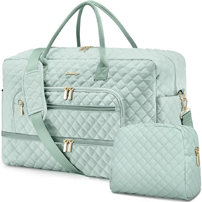 Travel Duffle Bag Weekender for Women - Carry-On Overnight Bag Personal Item Bag with Shoe Compartment & Wet Pocket Large Weekend Tote Bags with Toiletry Bag Hospital Bags for Labor and Delivery by LUOCIP