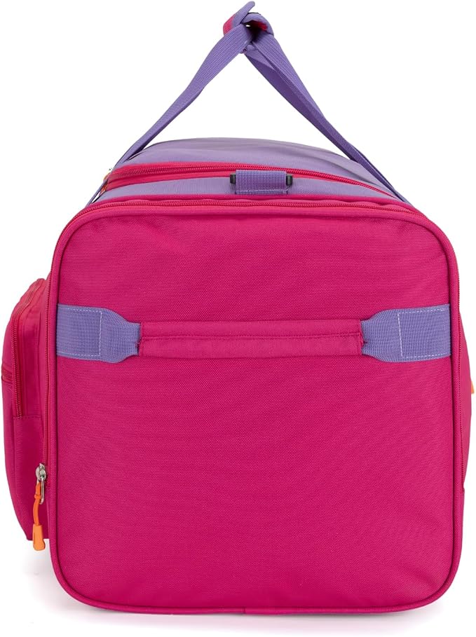 Large Kids Duffle Bag for Travel, Overnight or Weekend, R Purple | Roomy Size: 22.0"L x 12.0" H x 12.0"W, Made of Thick Polyester Fabric - Image 6