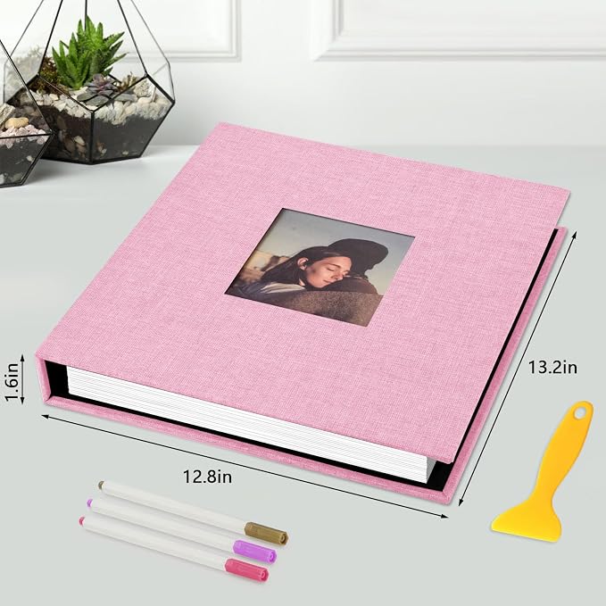 Zesthouse 18 In Photo Album Self Adhesive with Picture Display Window, 3-Ring Scrapbook Albums 60 Pages Holds 10x12 8x10 5x7 4x6 Photos, DIY Photo Book Ideal Gift for Family Wedding Baby - Image 2