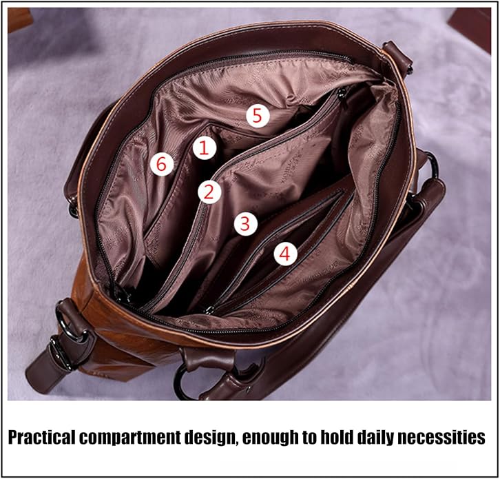 Handbags and Purses for women Vegan Leather Tote Bag for Women Satchel Shoulder Bags Travel Purse with Compartments - Image 7