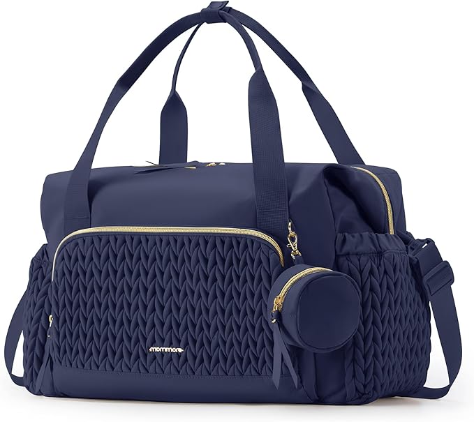 mommore Diaper Bag Tote Large Travel Baby Bag with Pacifier Case | Portable Changing Pad, Insulated Pocket & Stroller Strap, Baby Essentials Maternity Bag , Hospital Bag for Labor Delivery by mommore