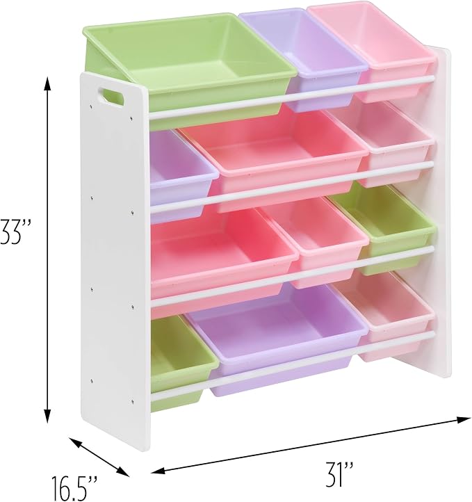 HoneyCanDo Kids Toy Storage Organizer With Bins, Pastel - Image 3