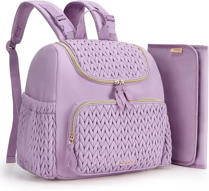 mommore Diaper Bag Backpack, Stylish Mini Travel Bag with Changing Pad | Insulated Pockets & Stroller Straps; small diaper backpack, compact maternity bag for baby essentials, hospital & daily work by mommore