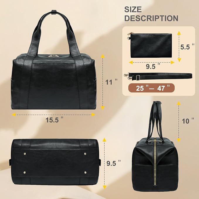 miss fong Leather Diaper Bag Tote Baby Tote Bag Large Mommy Bag Travel Bag | Waterproof Leather Hospital Bag with Small Purse 9 Pockets 3 Insulated Pockets Crossbody Bag Luggage Sleeve & Shoulder Strap - Image 5