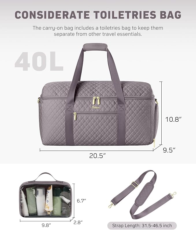 Travel Bags for Women Wide Open Large weekender Duffle Bag with Shoe Compartment Overnight Hospital Bag For Women Labor Delivery Carry on Bag Personal Item Travel Bag with Wet Pocket Purple Grey - Image 5