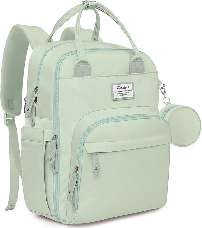 RUVALINO Baby Diaper Bag Backpack with Changing Pad, Baby Shower Gifts | Baby Essentials, Waterproof Travel Baby Bags for Mom Dad Girl Boy, Insulated Bottle Holders, Pacifier Case, Large Capacity by RUVALINO