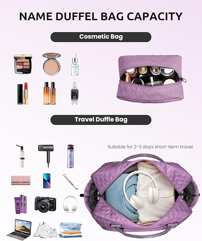 Women's Gifts-Personalized Duffle Bag with Shoe Compartment | Dance Bag-Weekender Bags, Overnight Bags for Travel, Graduate Gift,Gifts for Best Friend Woman-Gift for Young Women - Image 4
