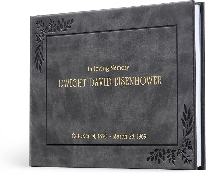 Funeral Guestbook - Guestbook for Funeral Celebration (Gray) | Elegant Memorial Keepsake, Premium Hardcover Construction, Thoughtfully Designed for Services, Lasting Tribute to Loved Ones by PROMOT