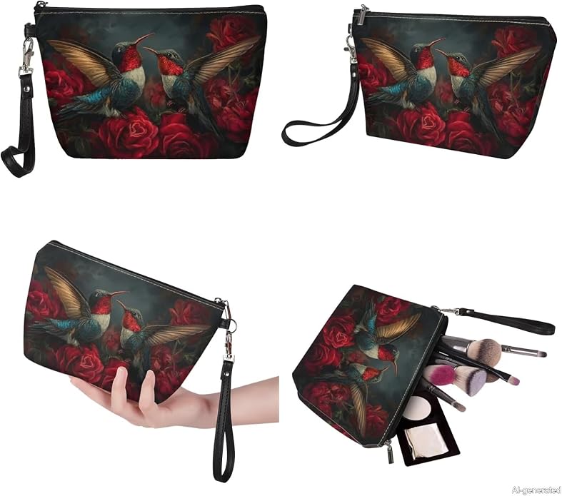 GIFTPUZZ Women Top Handle Bags Handbags with Zipper Leather Wallet Cash Card Phone Holder and Makeup Bag Set 3pcs - Image 7