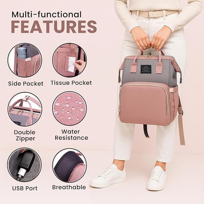 Multifunctional Baby Diaper Bag Backpack with Changing Station Baby Bag for Moms, Dads, Shower Gifts for Newborn Essentials - Image 2